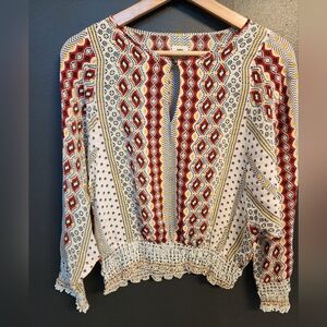 Warm Silk Patterned Women's Top